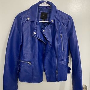 Royal blue leather jacket Forever 21
